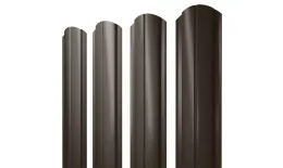 Штакетник Полукруглый Slim фигурный 0,5 GreenCoat Pural BT RR 32 темно-коричневый (RAL 8019 серо-коричневый). Цена: 266 руб. Артикул: 39419