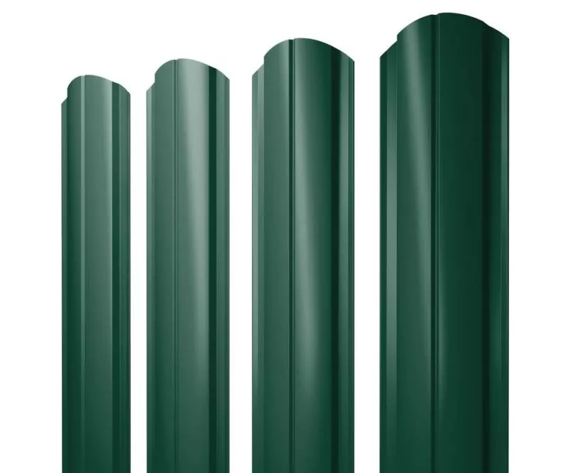 Штакетник Полукруглый Slim фигурный 0,5 Satin Matt RAL 6005 зеленый мох купить в санкт-петербурге