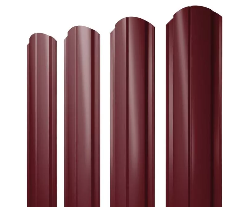 Штакетник Полукруглый Slim фигурный 0,5 Satin Matt TX RAL 3005 красное вино купить в санкт-петербурге