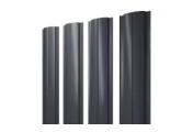 Штакетник Полукруглый Slim с прямым резом 0,45 Drap-double TX RAL 7024 мокрый асфальт – Купить оптом и в розницу