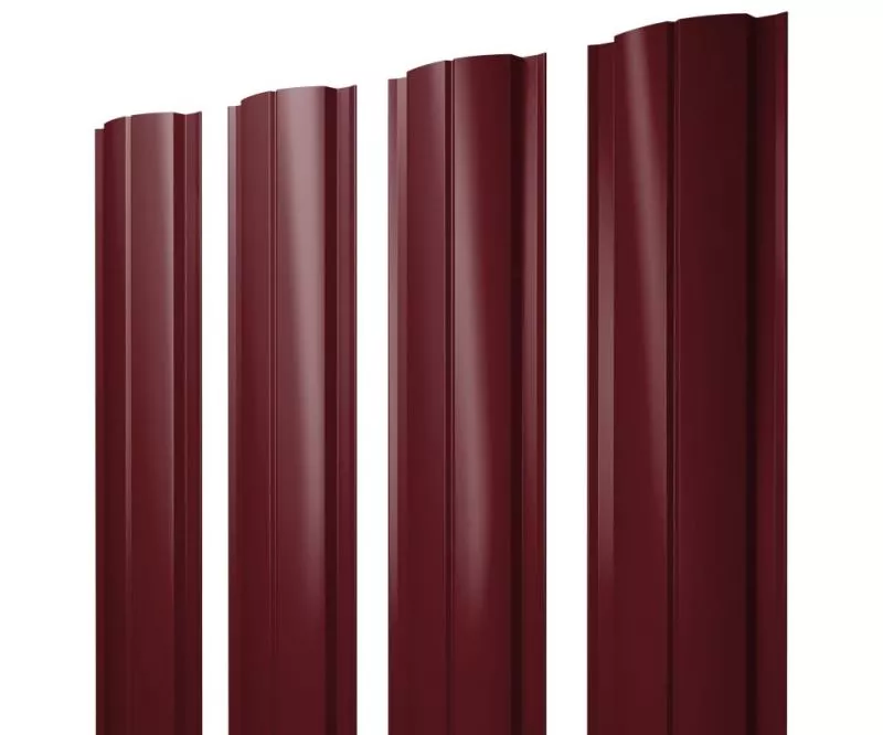Штакетник Полукруглый Slim с прямым резом 0,45 Drap TR RAL 3005 красное вино купить в санкт-петербурге