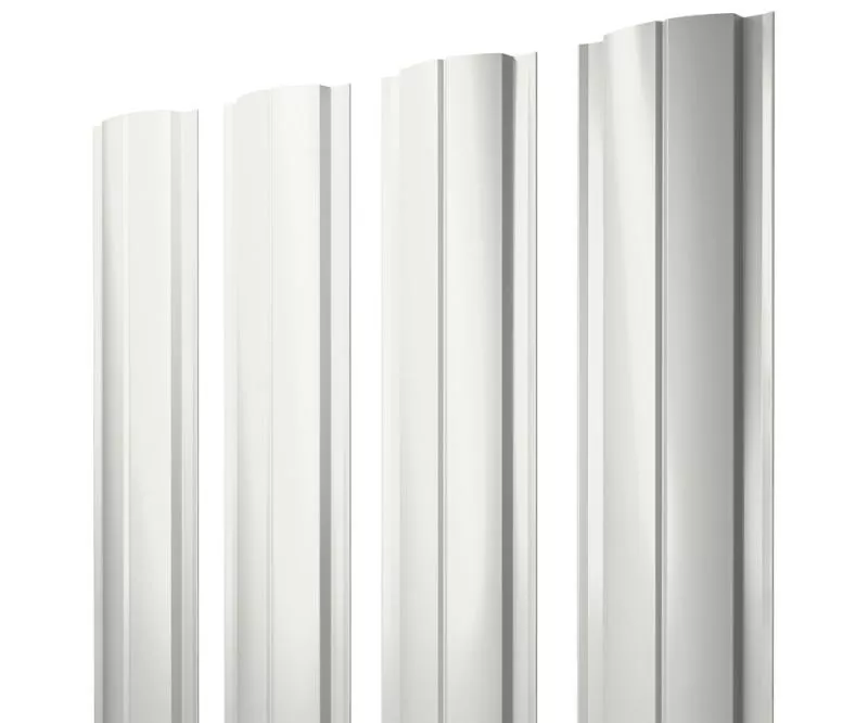 Штакетник Полукруглый Slim с прямым резом 0,45 Drap TX RAL 9003 сигнальный белый купить в санкт-петербурге
