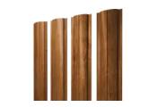 Штакетник Полукруглый Slim с прямым резом 0,45 Print Elite Golden Wood TwinColor – Купить оптом и в розницу
