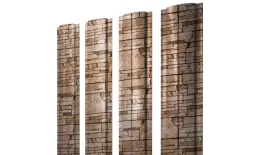 Штакетник Полукруглый Slim с прямым резом 0,45 Print Elite Sand Stone TwinColor. Артикул: 38806