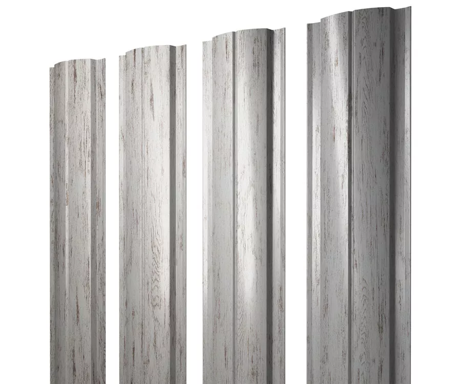 Штакетник Полукруглый Slim с прямым резом 0,45 Print Elite Snow Wood TwinColor купить в санкт-петербурге