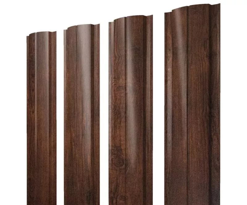 Штакетник Полукруглый Slim с прямым резом 0,45 Print Premium Cherry Wood Dark FTC купить в санкт-петербурге