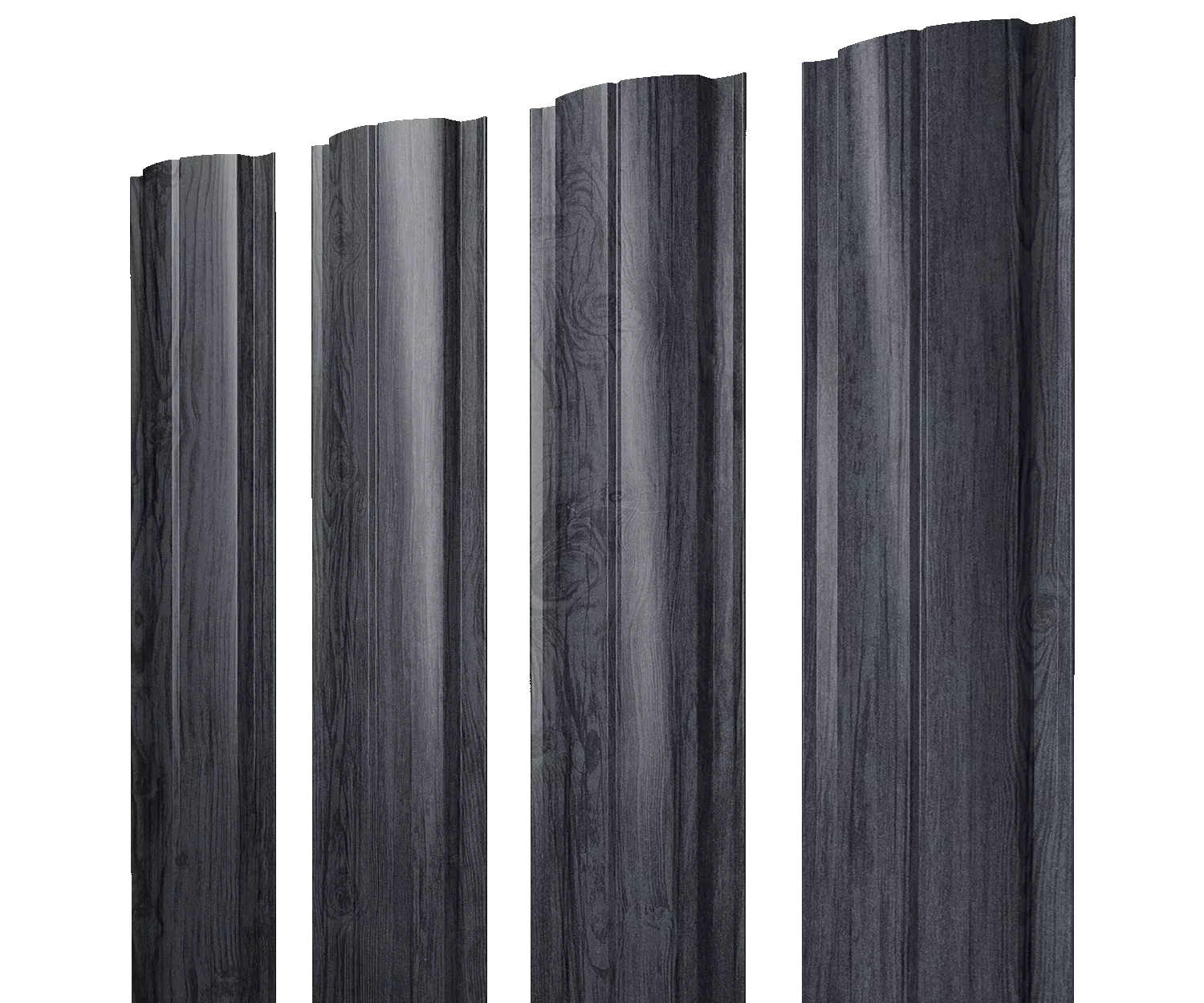 Штакетник Полукруглый Slim с прямым резом 0,45 Print Premium Grey Wood TwinColor купить в санкт-петербурге