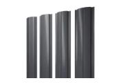 Штакетник Полукруглый Slim с прямым резом 0,5 GreenCoat Pural BT, matt RR 23 темно-серый (RAL 7024 мокрый асфальт) – Купить оптом и в розницу