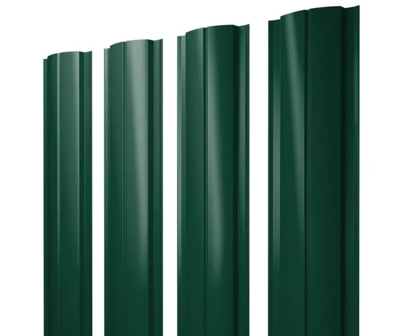 Штакетник Полукруглый Slim с прямым резом 0,5 Satin Matt TX RAL 6005 зеленый мох купить в санкт-петербурге