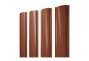 Штакетник Полукруглый Slim с прямым резом 0,5 Satin Matt TX RAL 8004 терракота – Купить оптом и в розницу