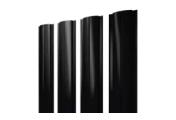 Штакетник Полукруглый Slim с прямым резом 0,5 Satin Matt TX RAL 9005 черный – Купить оптом и в розницу