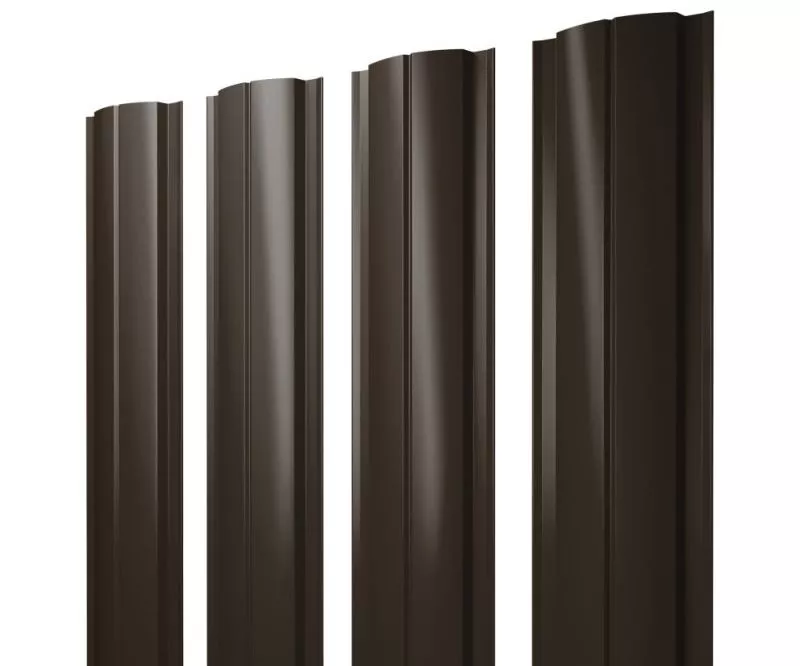 Штакетник Полукруглый Slim с прямым резом 0,5 Satin Matt TX RR 32 темно-коричневый купить в санкт-петербурге