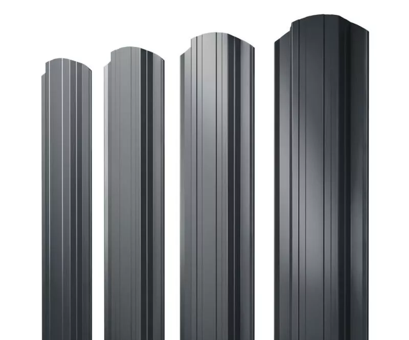 Штакетник Прямоугольный фигурный 0,45 PE-Double RAL 7016 антрацитово-серый купить в санкт-петербурге
