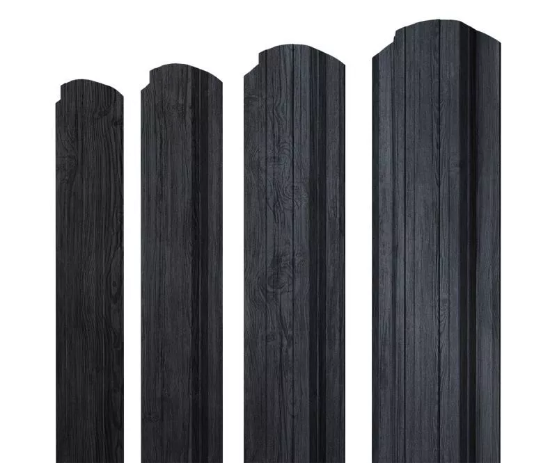 Штакетник Прямоугольный фигурный 0,45 Print Premium Grey Wood TwinColor купить в санкт-петербурге