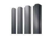 Штакетник Прямоугольный фигурный 0,5 GreenCoat Pural BT, matt RR 23 темно-серый (RAL 7024 мокрый асфальт) – Купить оптом и в розницу