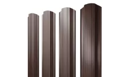 Штакетник Прямоугольный фигурный 0,5 GreenCoat Pural BT, matt RR 887 шоколадно-коричневый (RAL 8017 шоколад). Артикул: 39028