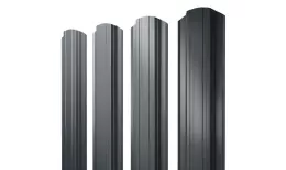 Штакетник Прямоугольный фигурный 0,5 GreenCoat Pural BT, matt RR2H3 (RAL 7016 антрацитово-серый). Артикул: 46409