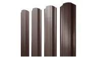 Штакетник Прямоугольный фигурный 0,5 GreenCoat Pural BT RR 887 шоколадно-коричневый (RAL 8017 шоколад). Артикул: 39453