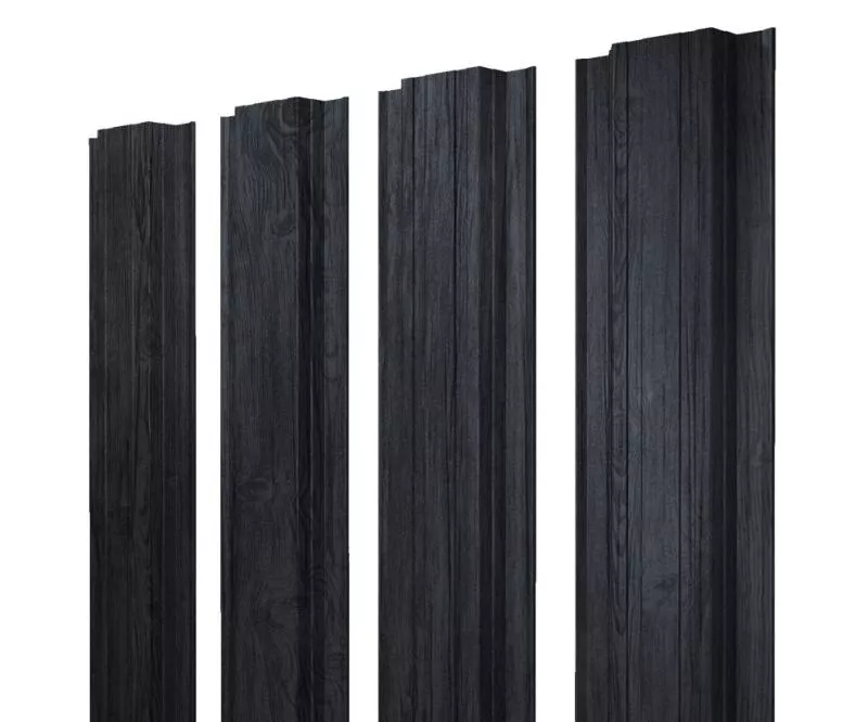 Штакетник Прямоугольный с прямым резом 0,45 Print Premium Grey Wood TwinColor купить в санкт-петербурге