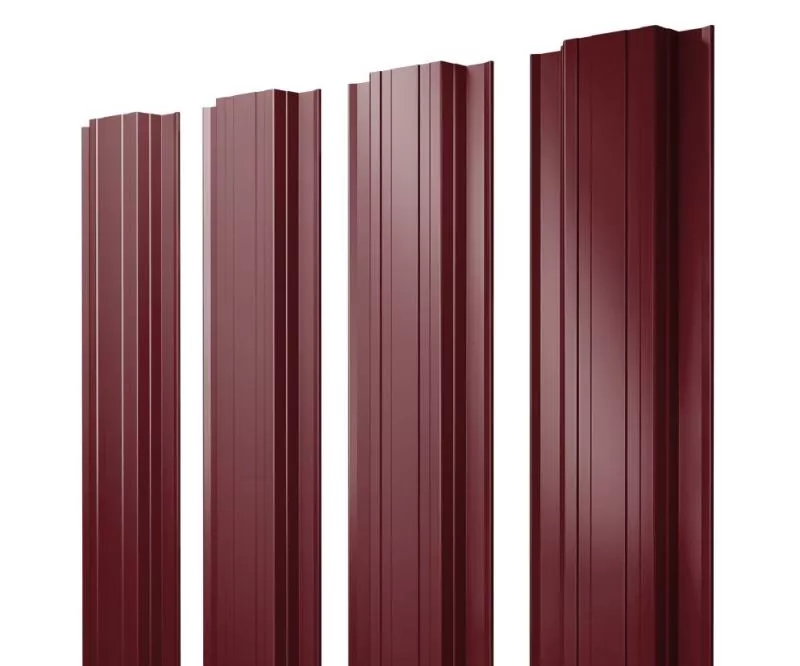 Штакетник Прямоугольный с прямым резом 0,5 Satin Matt TX RAL 3005 красное вино купить в санкт-петербурге