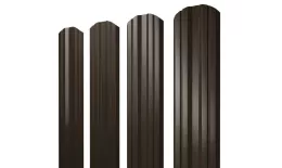 Штакетник Twin фигурный 0,4 PE-Double RR 32 темно-коричневый. Артикул: 45733