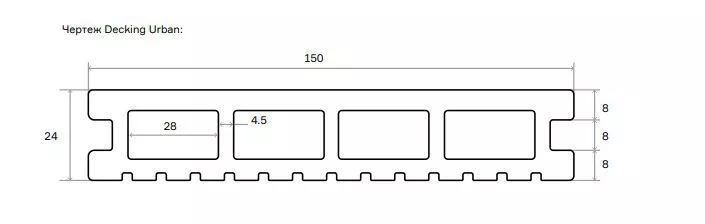 Террасная доска Decking Urban 150х24х3000 0.45м2 графит (жженый кедр) купить в санкт-петербурге