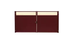Ворота Estet Plus 2,0х3,6 прямоугольный фланец 230х230 RAL 3005/1014 GL. Артикул: 24504