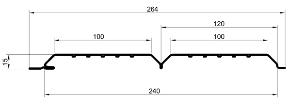 lbrus_char - Софит металл перфорированный Металл Профиль Lбрус NormanMP 0,5 мм RAL 5002 ультрамариново-синий