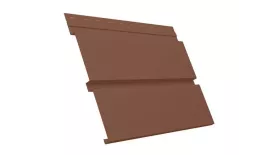 Софит металл с перфорацией Grand Line Квадро брус Satin 0,5 мм RAL 3011 коричнево-красный купить в санкт-петербурге