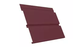Софит металл с перфорацией Grand Line Квадро брус Satin 0,5 мм RAL 3005 красное вино купить в санкт-петербурге