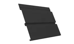 Софит металл с перфорацией GL Квадро брус Rooftop Matte Стальной бархат 0,5 мм RAL 9005 черный купить в санкт-петербурге