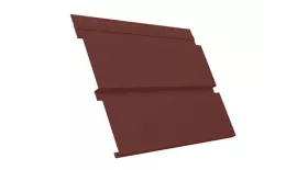 Софит металл с перфорацией Grand Line Квадро брус Satin 0,5 мм RAL 3009 оксидно-красный купить в санкт-петербурге