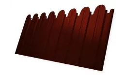 Профнастил C10 A для забора фигурный Grand Line Satin 0,5 мм с пленкой RAL 3009 оксидно-красный купить в санкт-петербурге