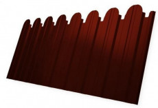 Профнастил C10 A для забора фигурный Grand Line Velur 0,5 мм RAL 3009 оксидно-красный GL_fence_225