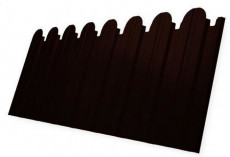 Профнастил C10 A для забора фигурный Grand Line Velur 0,5 мм RR 32 темно-коричневый GL_fence_227