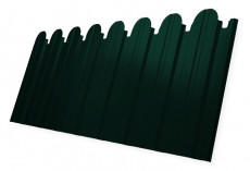 Профнастил C10 A для забора фигурный Grand Line Quarzit lite 0,5 мм с пленкой RAL 6005 Зеленый мох GL_fence_243