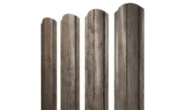 Штакетник Grand Line Slim Полукруглый фигурный 0,45 Print Premium РФ Silver Wood Серебряное дерево купить в санкт-петербурге
