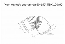 Угол желоба 90-150 составной ПВХ Grand Line Белый купить в санкт-петербурге