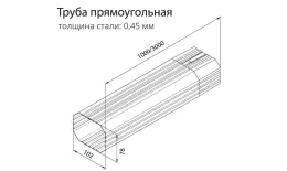 Труба прямоугольная Grand Line Vortex 1м RAL 6005 Зеленый (полиэстер) купить в санкт-петербурге