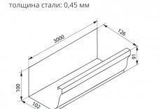 Желоб прямоугольный Grand Line Vortex 127мм 3м RAL 8017 (полиэстер) купить в санкт-петербурге