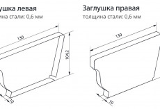 Заглушка правая Grand Line Vortex 127мм RAL 8017 Коричневый (полиэстер) купить в санкт-петербурге