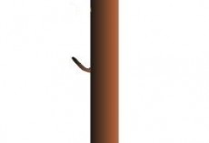 Столб заборный ЮВЕНТА с усиками и заглушкой 2300мм D42-45мм. грунт коричневый Yuventa_Stolb_002