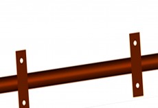 Столб заборный ЮВЕНТА H-2500мм с планками D51мм грунт красно-коричневый. Yuventa_Stolb_008