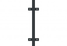 Столб заборный ЮВЕНТА H-2500мм с планками D51мм грунт серый. Yuventa_Stolb_009