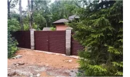 Ворота распашные Жалюзи 2,0х3,6 RAL 8017 Шоколад без заполнения GL купить в санкт-петербурге