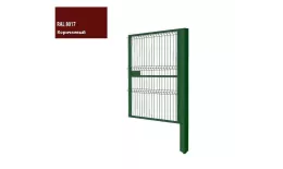 Калитка с сеткой 3D Гиттер проф труба 40*20 Ш-1000 В-1900 со столбом 80х80х2000 ППК RAL 8017 купить в санкт-петербурге