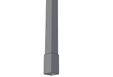 Удлинитель сваи-стойки винтовой 70х70 мм Д-1000мм цвет черный 30030