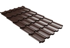 Металлочерепица GL Kvinta Plus 3D 0,5 Satin Matt TX RAL 8017 шоколад купить в санкт-петербурге