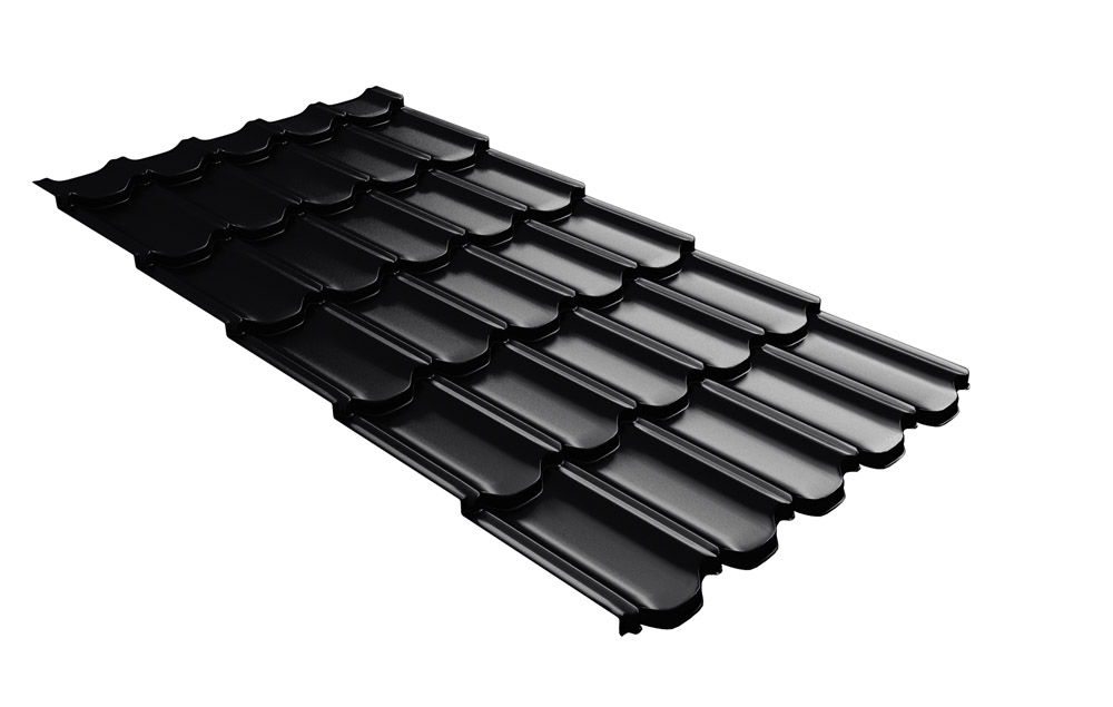 Металлочерепица GL Kvinta Plus 3D 0,5 Velur X RAL 9005 черный купить в санкт-петербурге