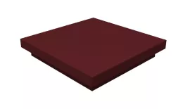 Колпак на столб плоский 390х390мм 0,5 Satin с пленкой RAL 3005 красное вино купить в санкт-петербурге